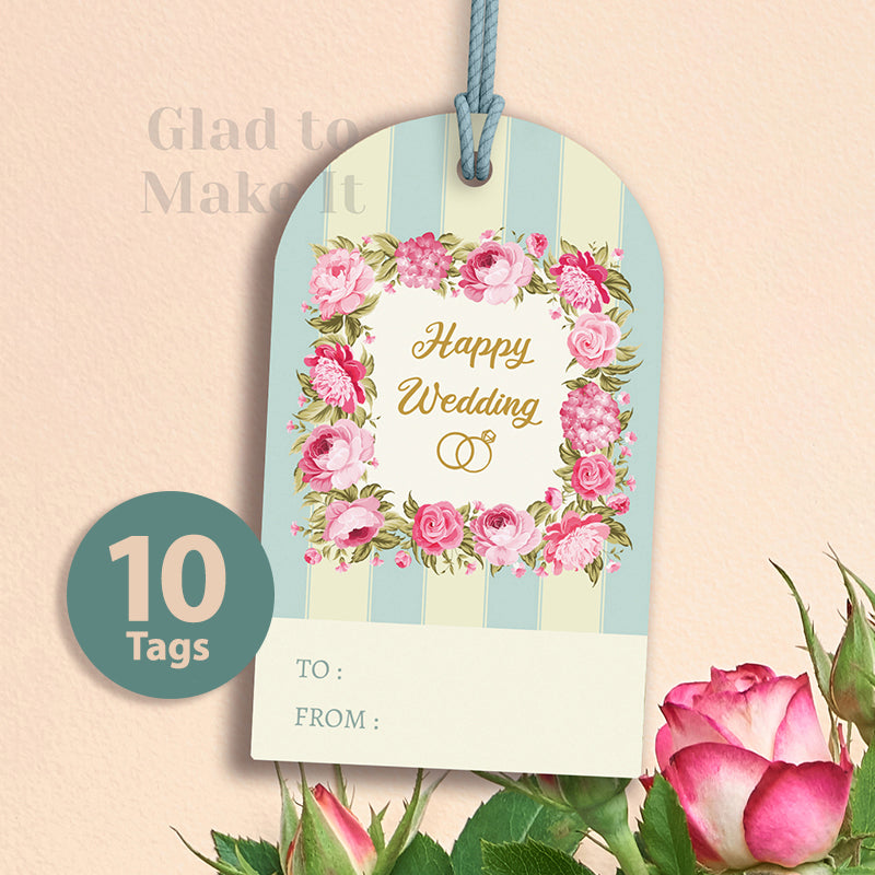Hang Tag happy wedding vintage style