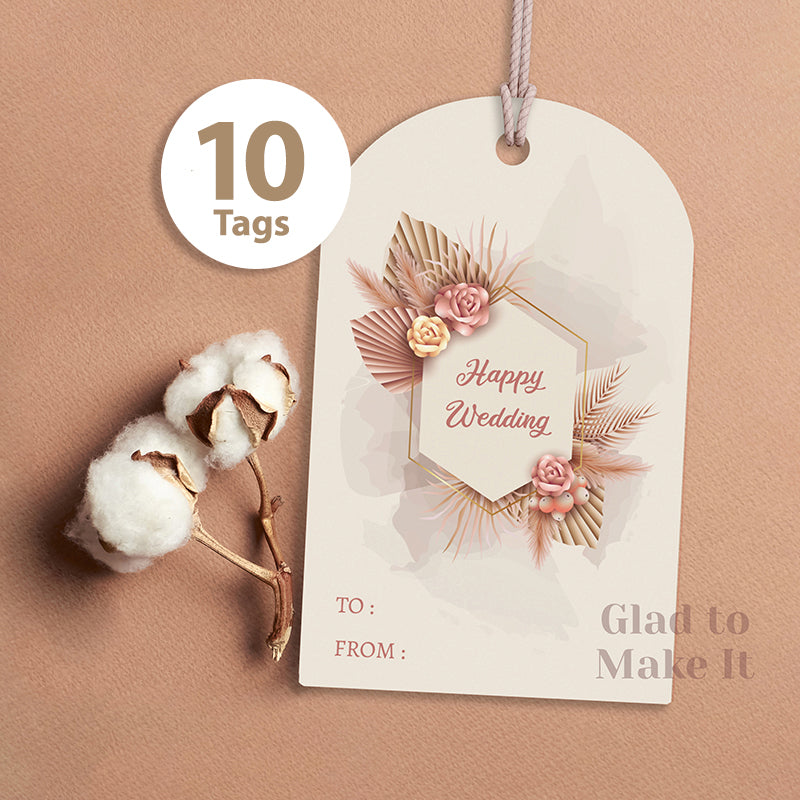 Hang Tag happy wedding boho style