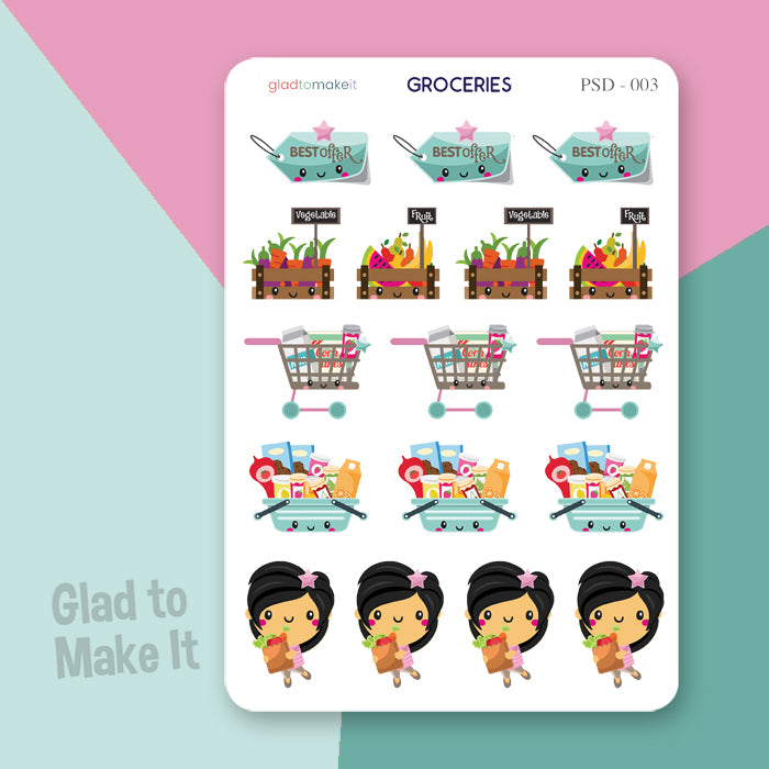 planner journal stickers groceries
