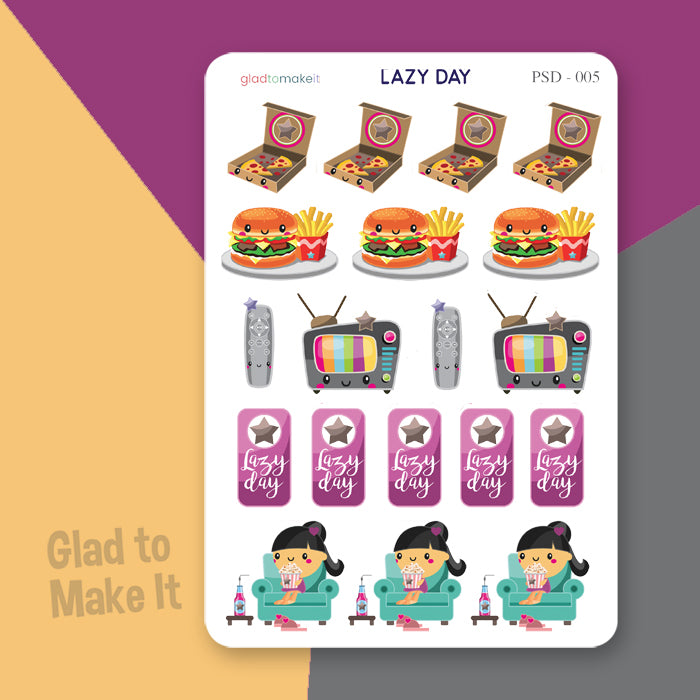 Planner journal sticker lazy day