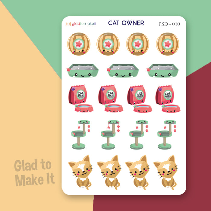 Planner journal sticker cat owner