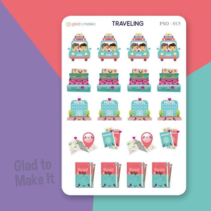 planner journal sticker traveling