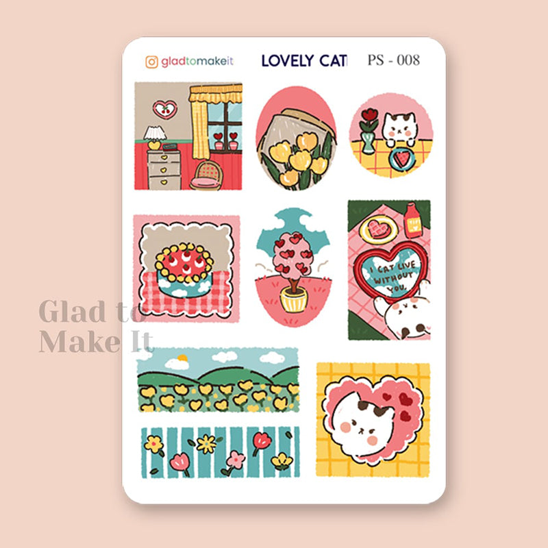 planner journal sticker lovely cat