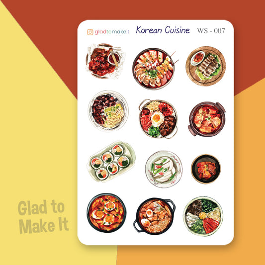 planner journal sticker food korean cuisine