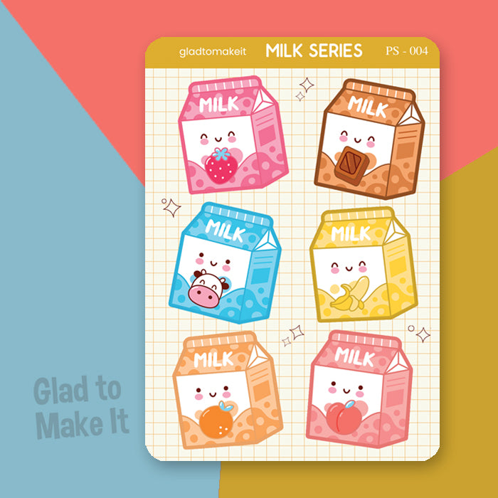 planner journal sticker milk series