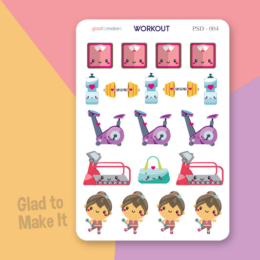planner journal sticker workout