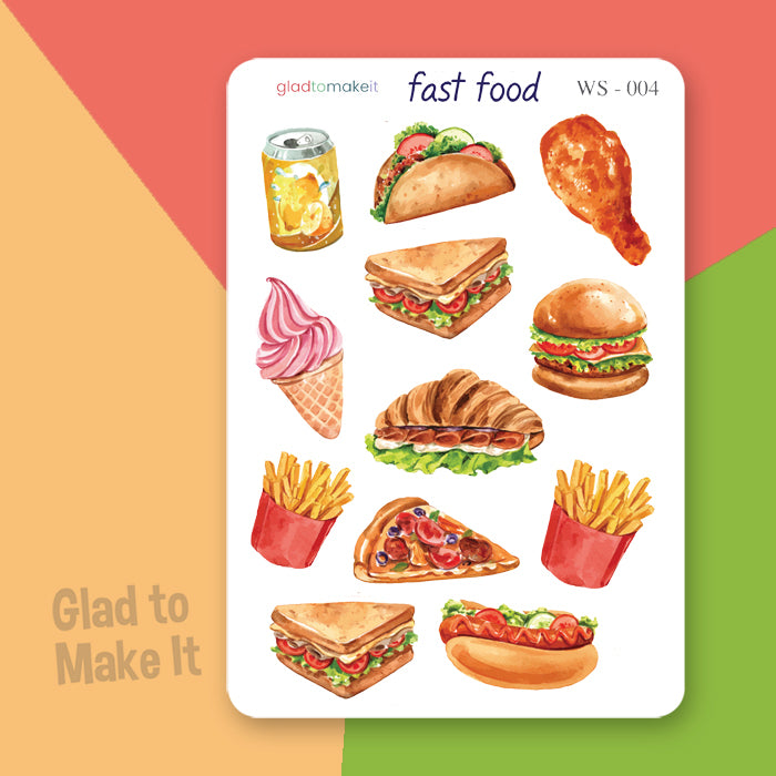 Planner journal sticker fast food – gladtomakeit